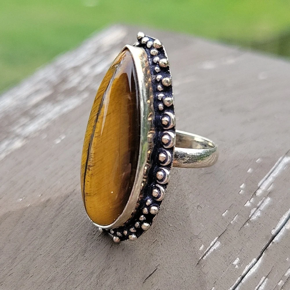 Tigers Eye Sterling Ring